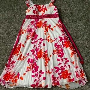 Girls speechless White Pink & Orange Floral Sleeveless Dress with Beading